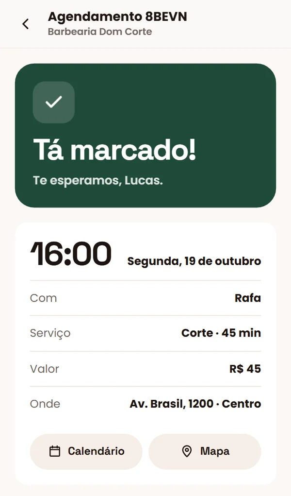 Tá marcado, sem app